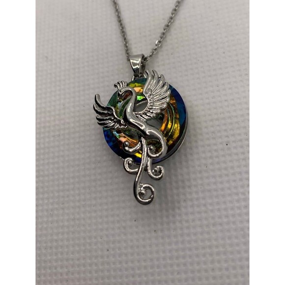 Phoenix Multi Crystal colored Pendant Necklace - Picture 10 of 11